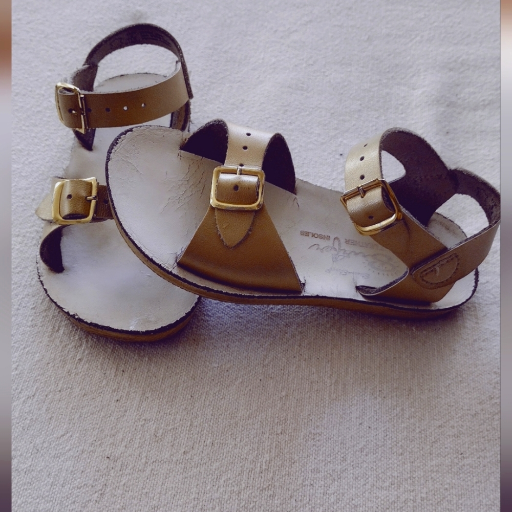 Sun San Surfers leather toddler buckle strap sandals size 9